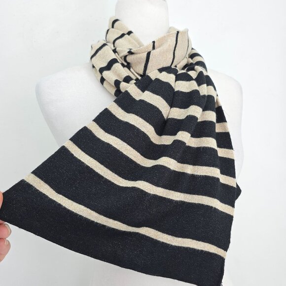 Express Black Gold Metallic Glitter Scarf Wrap Viscose 72x11 - Picture 3 of 6